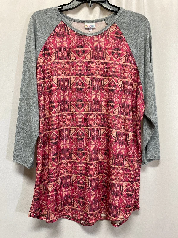 Top Long Sleeve By Lularoe In Grey, Size: 3x