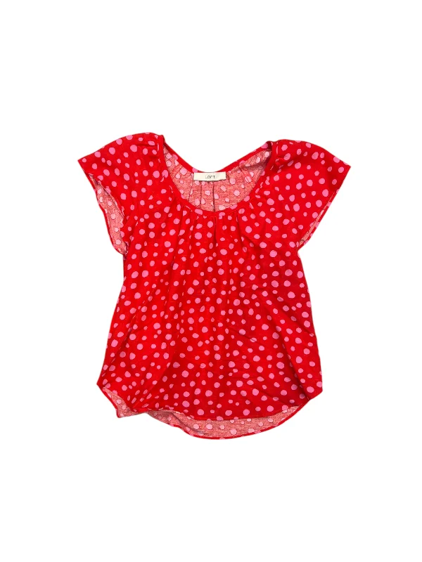 Top Short Sleeve By Loeffler Randall In Polkadot Pattern, Size: L