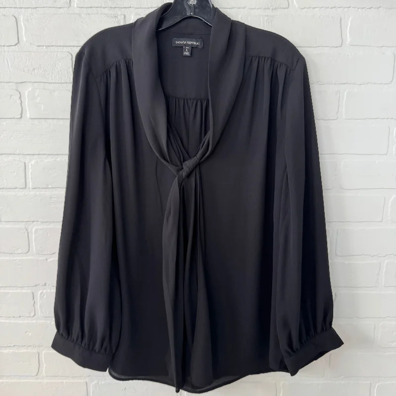 Top Long Sleeve By Banana Republic In Black, Size: L