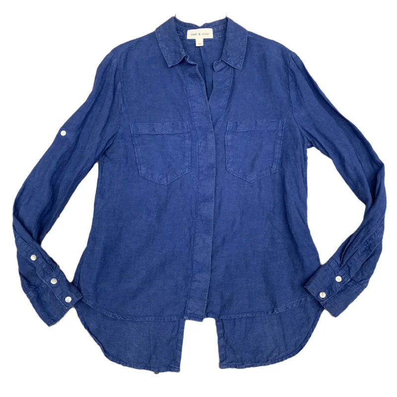 Top Long Sleeve By Cloth & Stone In Blue, Size: Xs