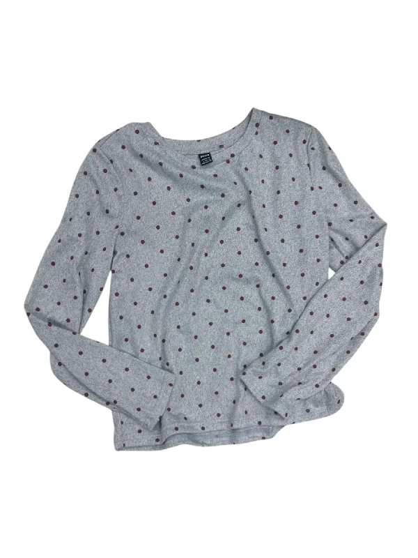 Top Long Sleeve By Shein In Polkadot Pattern, Size: L