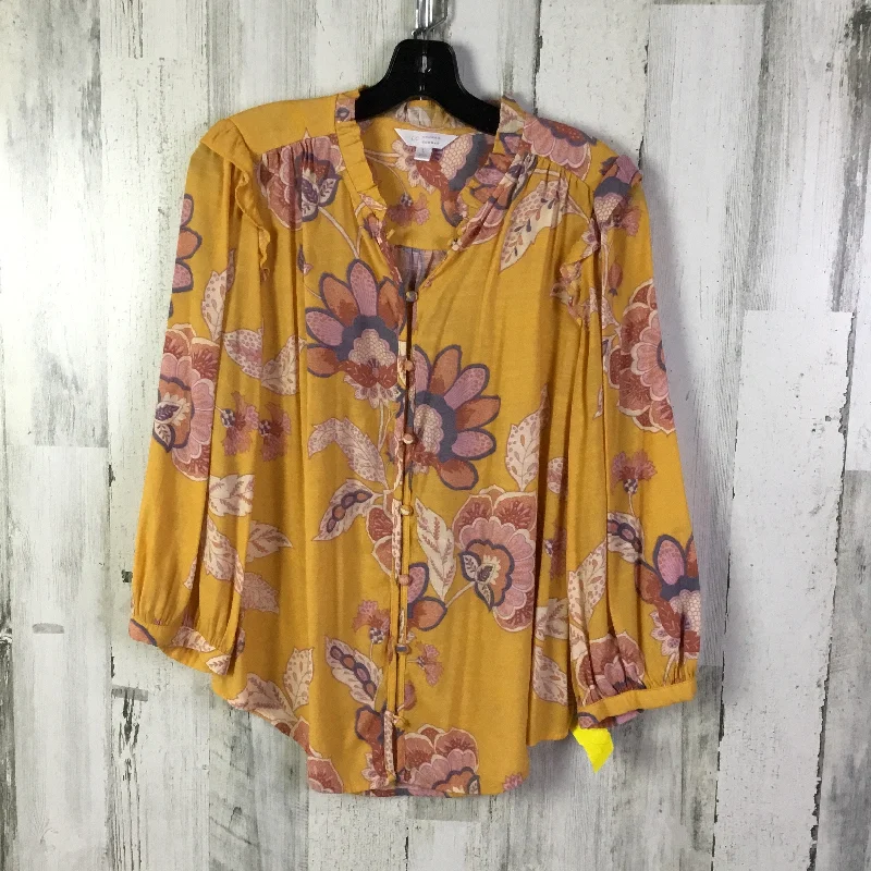 Top Long Sleeve By Lc Lauren Conrad In Orange, Size: L