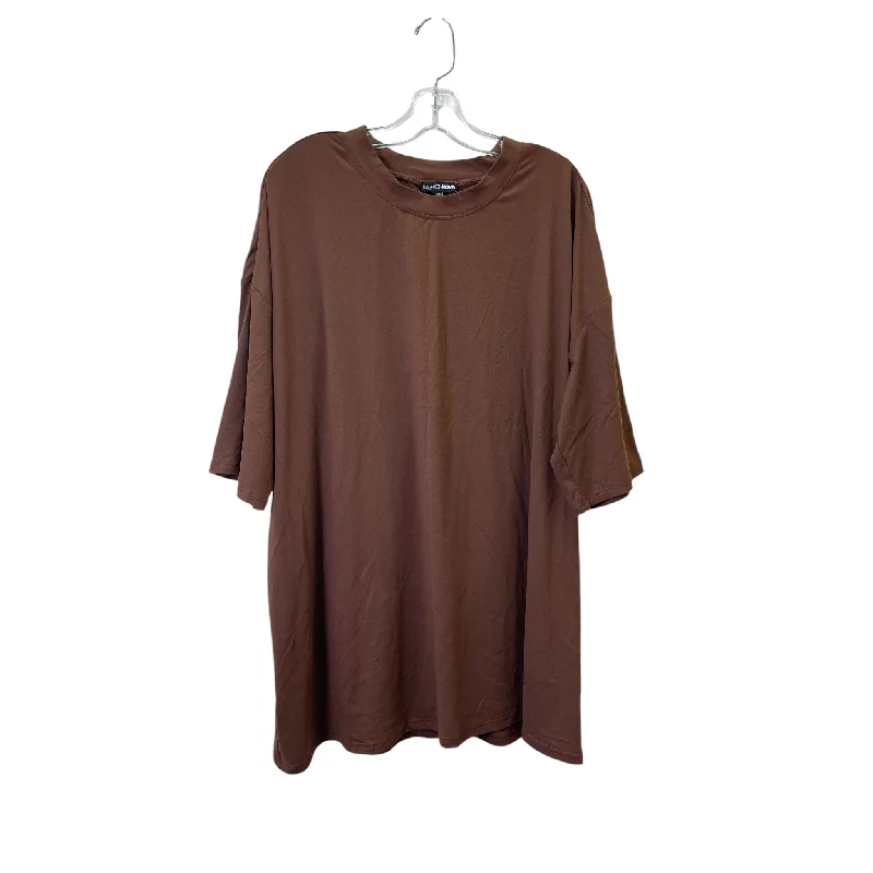 Top 3/4 Sleeve By Fashion Nova In Brown, Size:2X