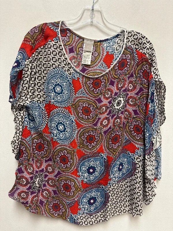 Top Short Sleeve By Chicos In Multi-colored, Size: M