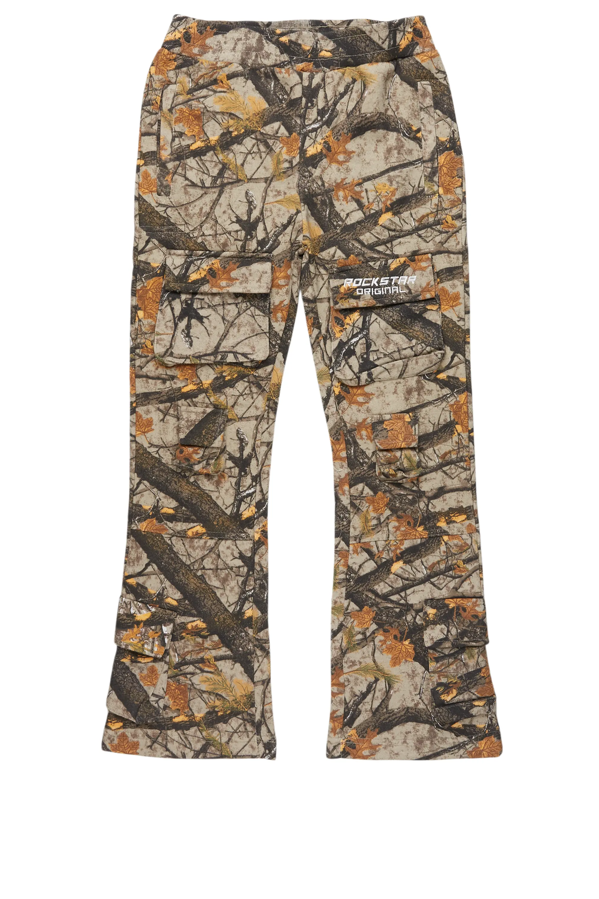 Boys Connor Tree Camo Stacked Flare Track Pant