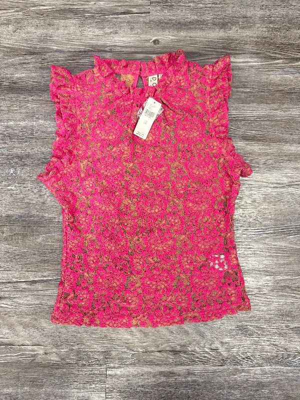 Top Short Sleeve By Dolan Left Coast In Pink & Tan, Size: Xs