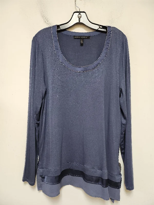 Top Long Sleeve By White House Black Market In Blue, Size: L