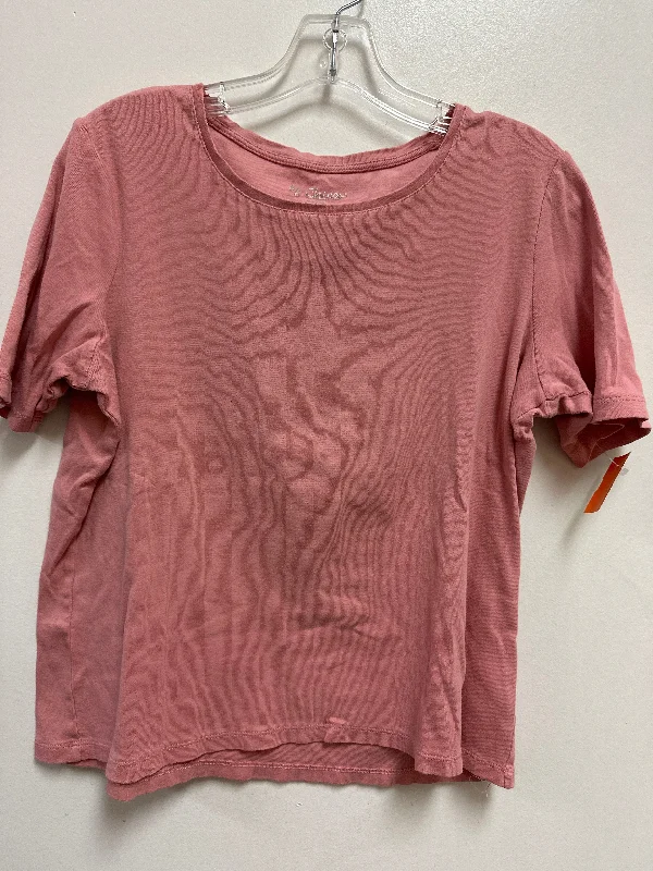 Top Short Sleeve By Chicos In Pink, Size: L