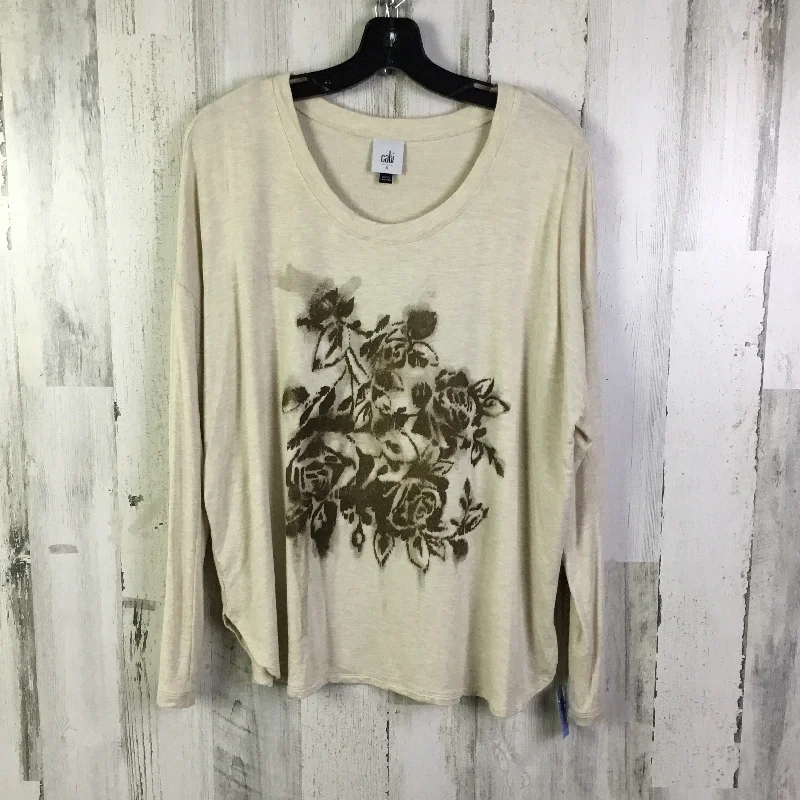 Top Long Sleeve By Cabi In Cream, Size: S