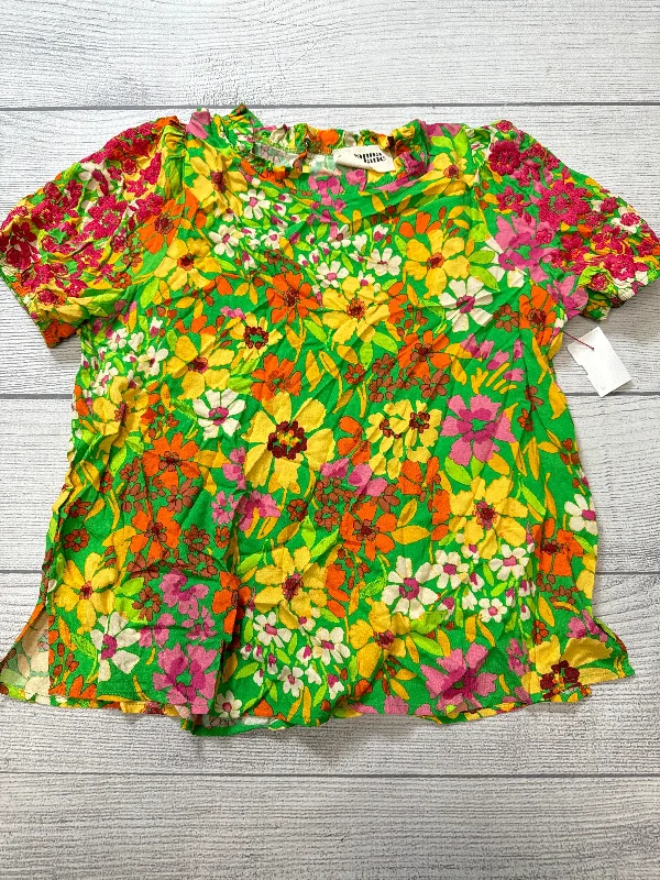 Top Short Sleeve By Savanna Jane In Multi-colored, Size: L