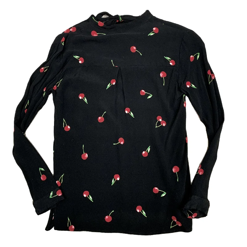 Top Long Sleeve By Rails In Black & Red, Size: Xs