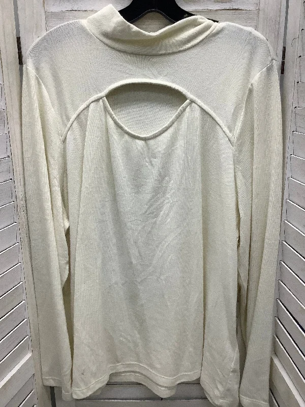 Top Long Sleeve By Clothes Mentor In Cream, Size: 3x