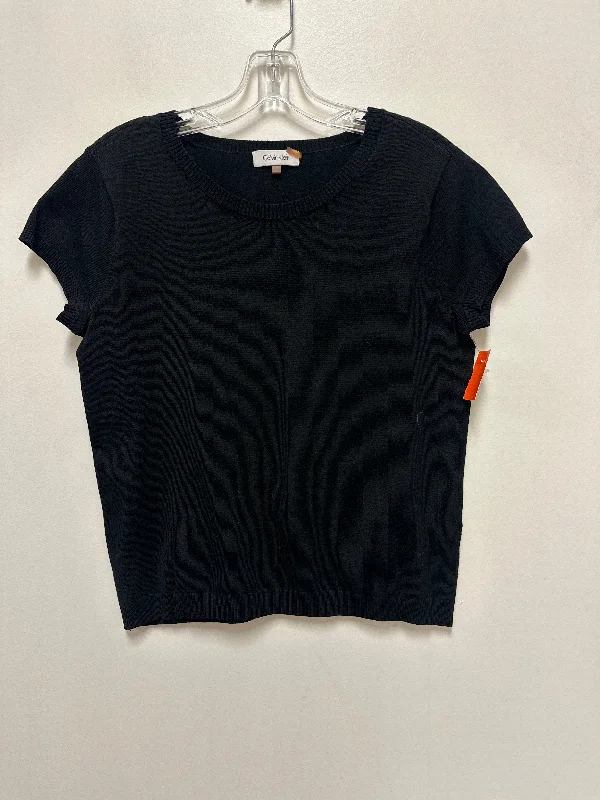 Top Short Sleeve By Calvin Klein In Black, Size: M