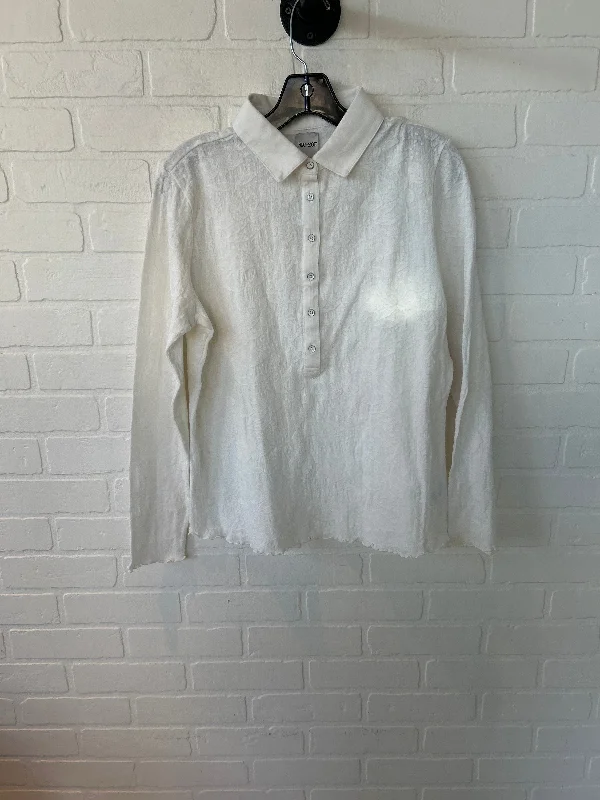 Top Long Sleeve By Nic + Zoe In White, Size: L