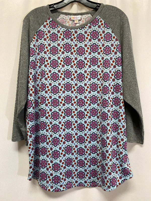 Top Long Sleeve By Lularoe In Grey, Size: 3x