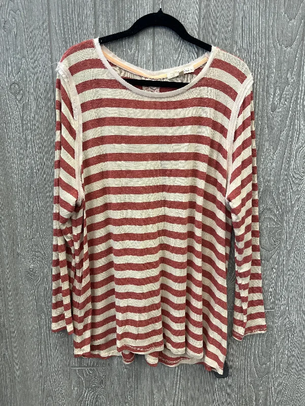 Top Long Sleeve By Rewind In Striped Pattern, Size: 3x