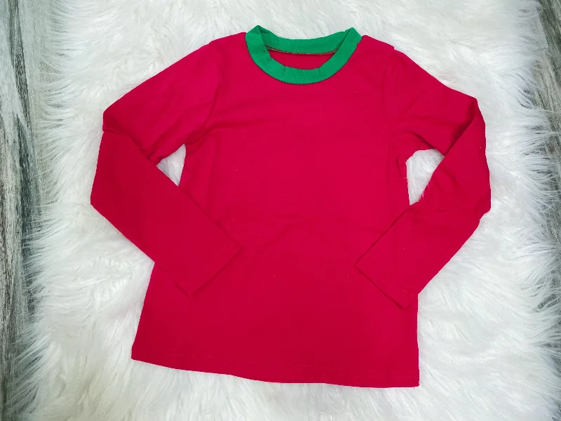 Red and Green Long Sleeve Shirt