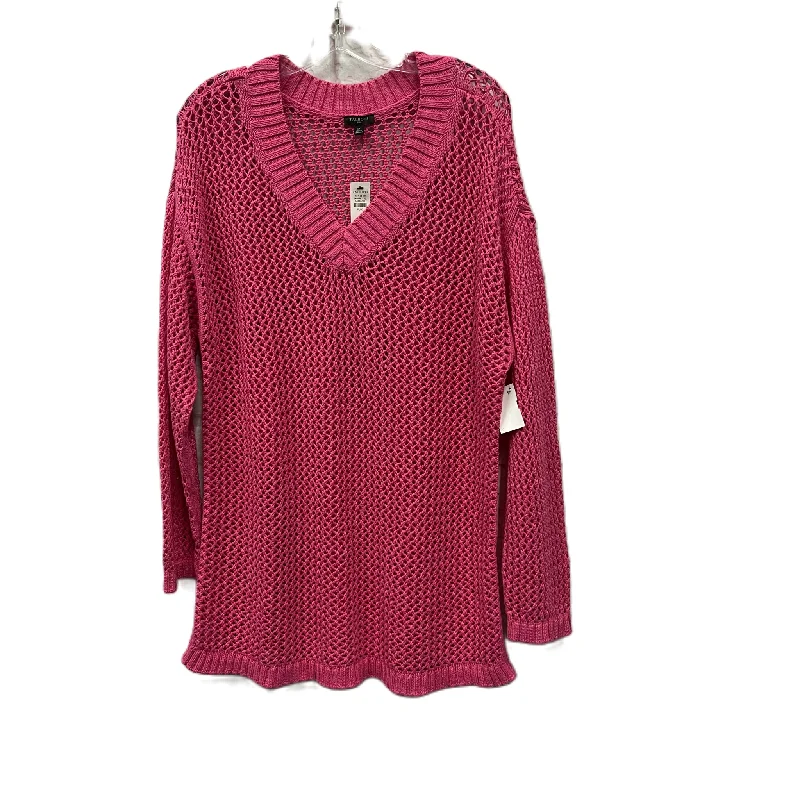 Sweater By Talbots In Pink, Size: 1x