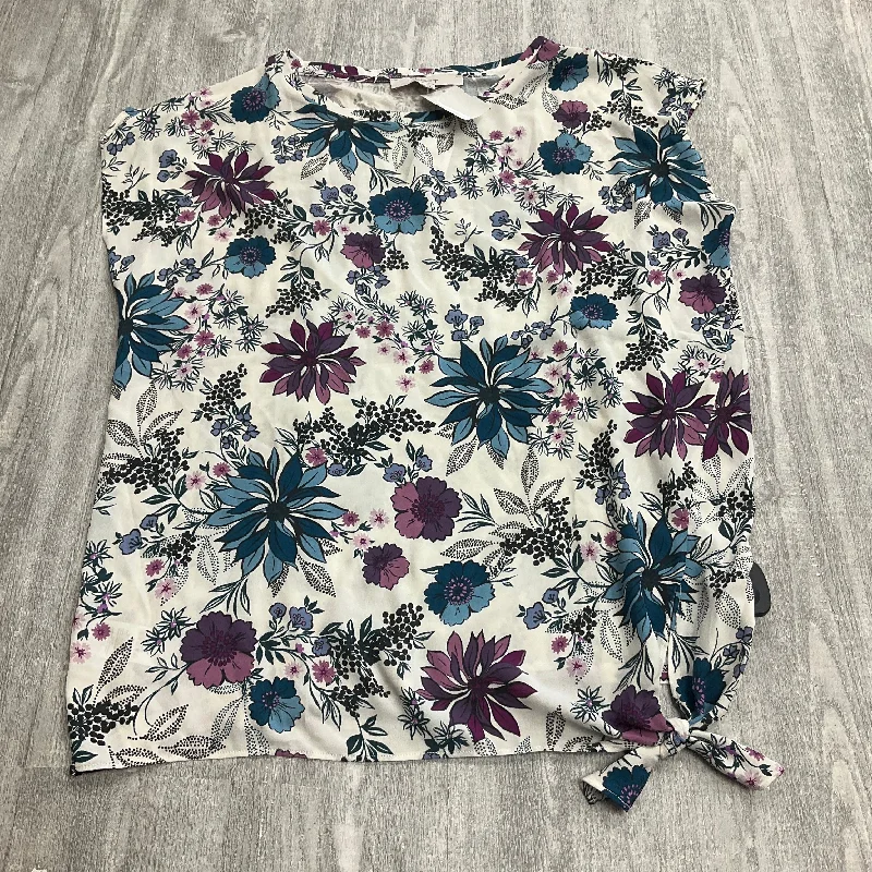 Top Short Sleeve By Loft In Floral Print, Size: S