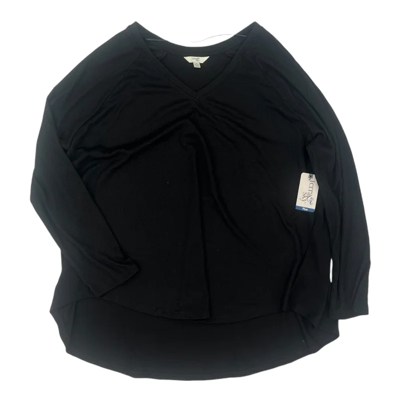 Top Ls By Terra & Sky In Black, Size:2X