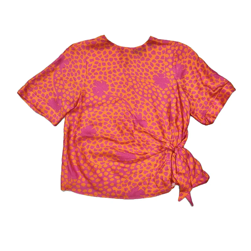 Top Short Sleeve By Ted Baker In Orange & Pink, Size: S