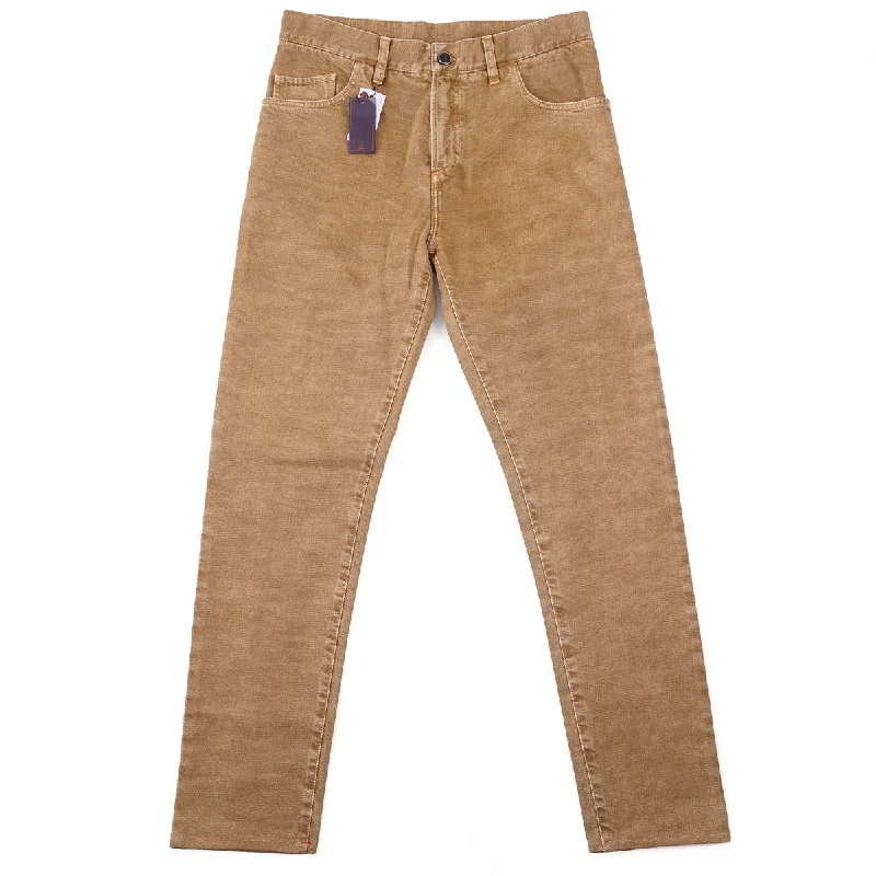 Isaia Slim-Fit Garment Dyed Denim Jeans