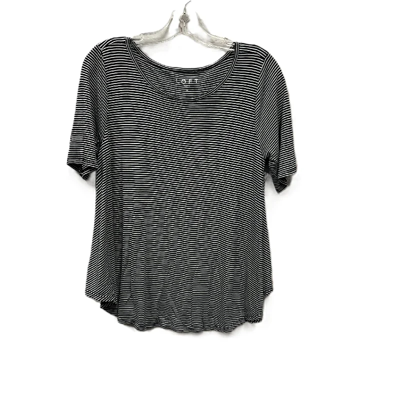 Top Short Sleeve By Loft In Black & White, Size: M