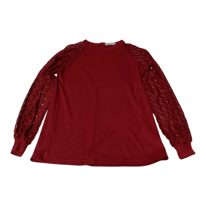 Top Long Sleeve By Miholl In Red, Size: M