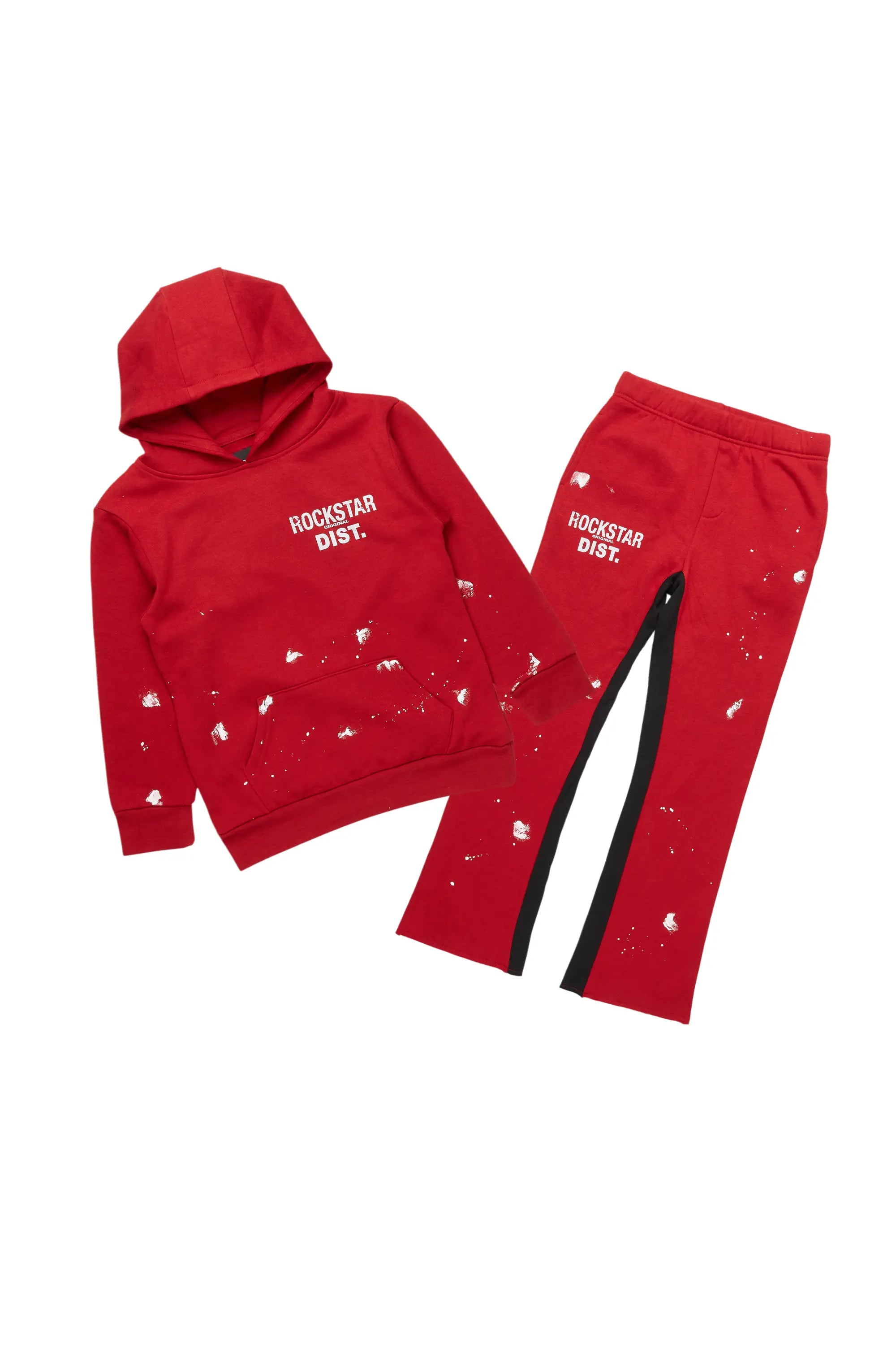 Boys Raffer Red Stacked Pant Set