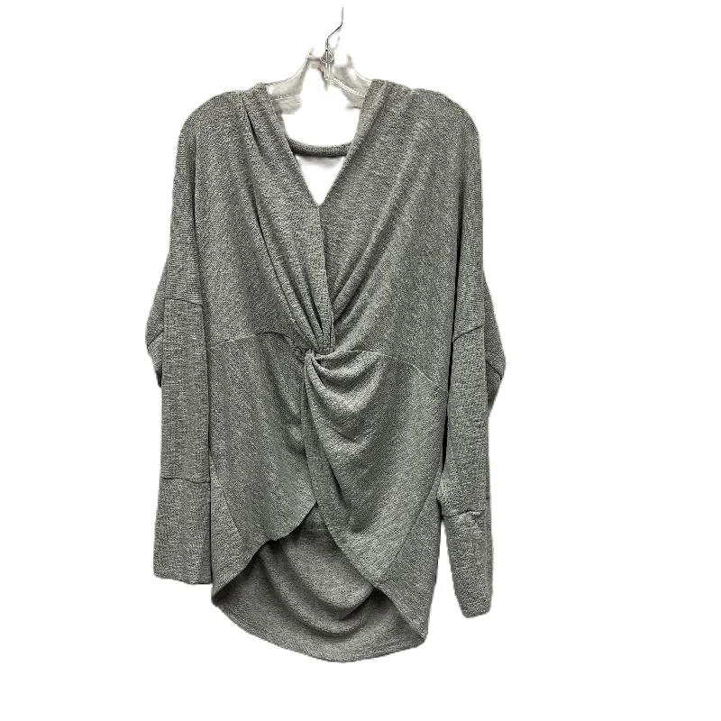 Top Long Sleeve By White Birch In Grey, Size: 2x