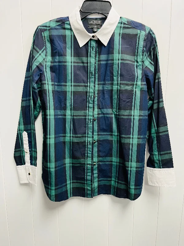 Top Long Sleeve By J. Crew In Blue & Green, Size: 6