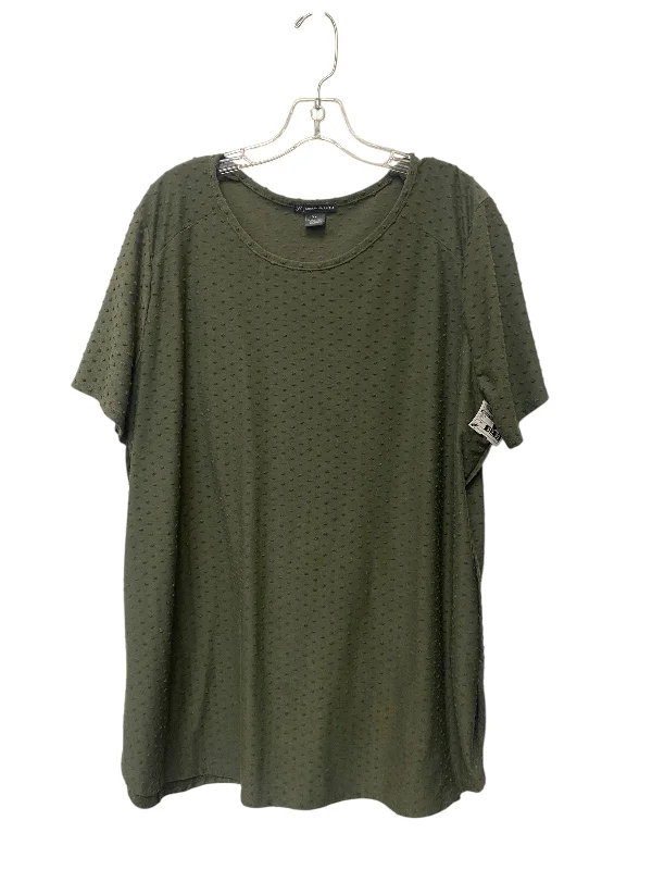 Top Short Sleeve By Adrianna Papell In Green, Size: Xxl