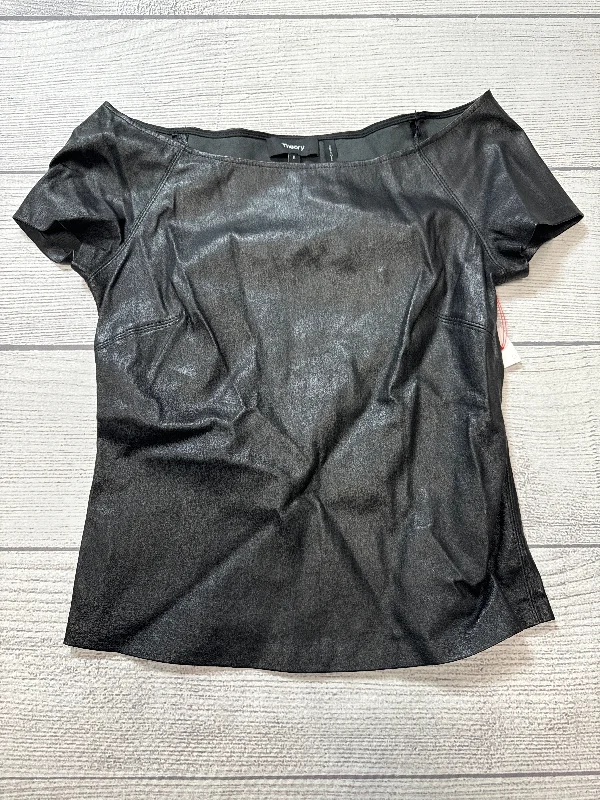 Top Short Sleeve By Theory In Black, Size: S