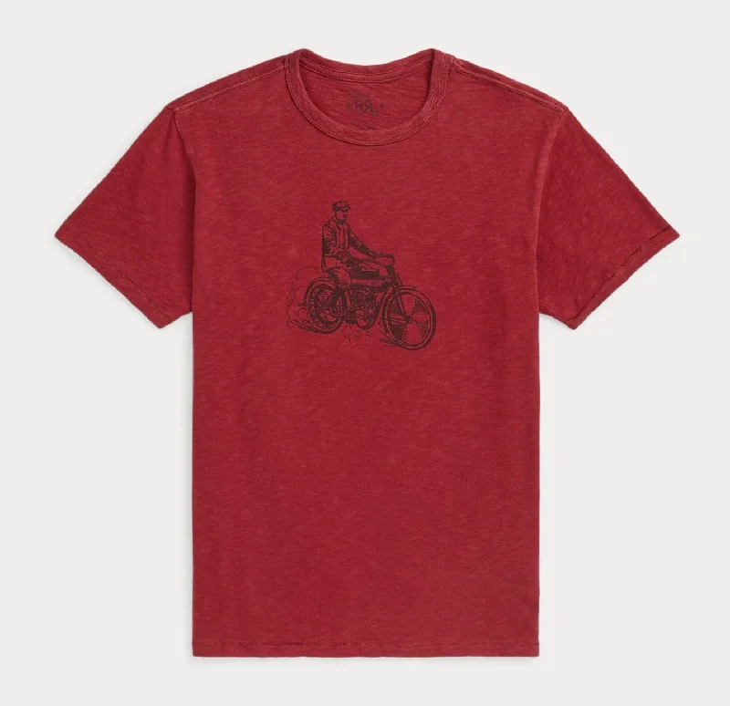 Double RL - Slub Jersey Graphic T-Shirt - Burgundy