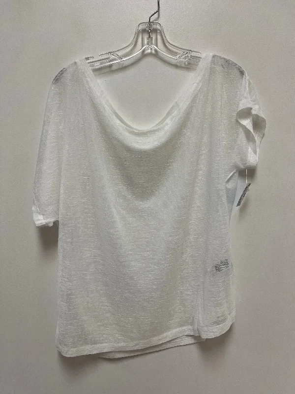 Top Short Sleeve By Shein In White, Size: L