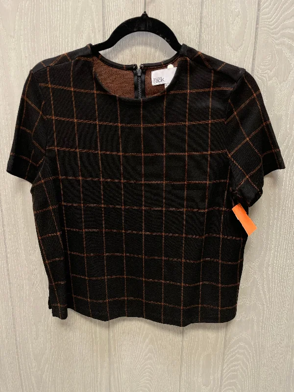 Top Short Sleeve By Nordstrom In Black & Brown, Size: M