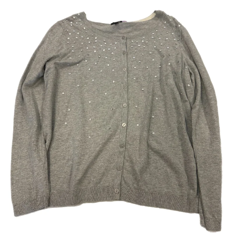 Top Long Sleeve By Talbots In Grey, Size: 1x