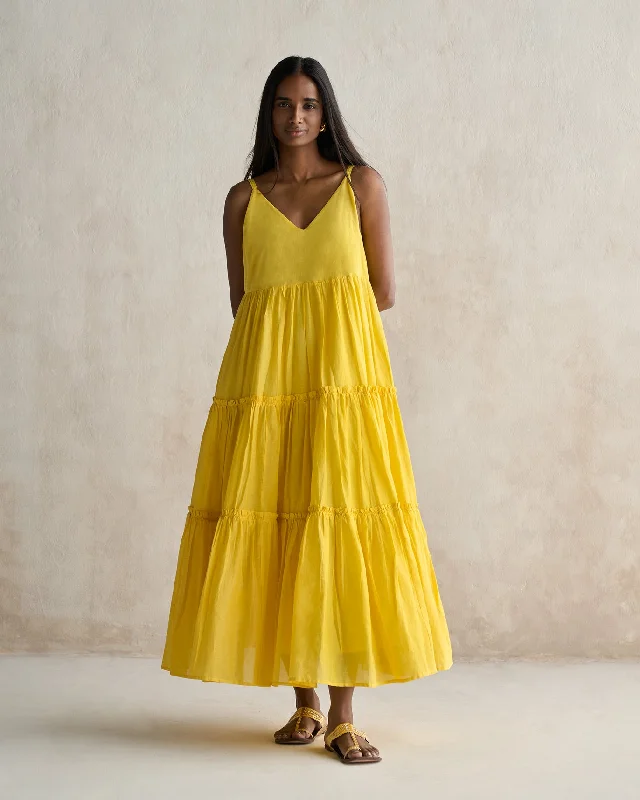 Tiered Dress - Yellow