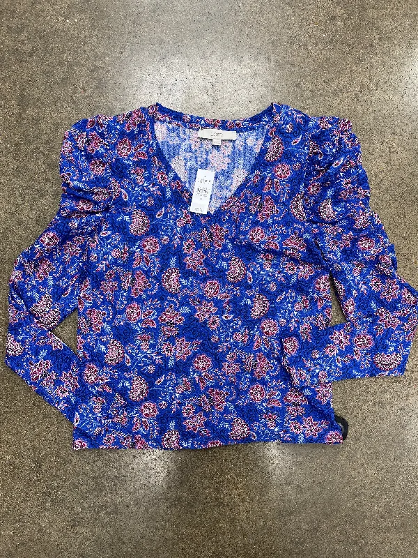 Top Ls By Loft In Blue & Red, Size:M