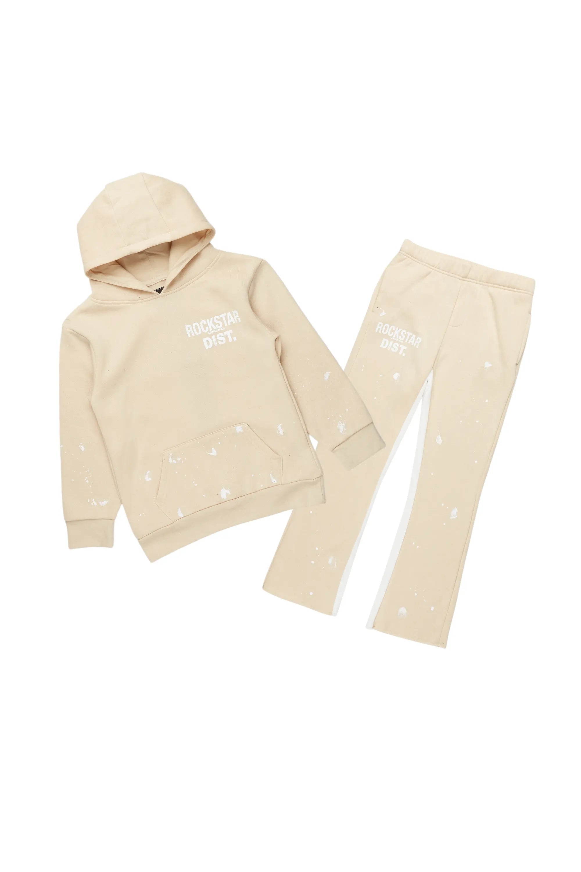 Boys Raffer Beige Baggy Fit Pant Set