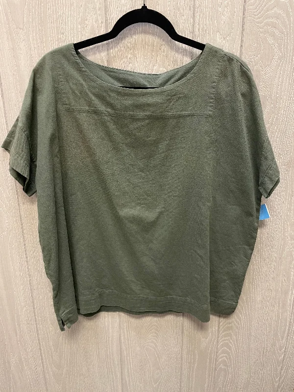 Top Short Sleeve By Eileen Fisher In Green, Size: M