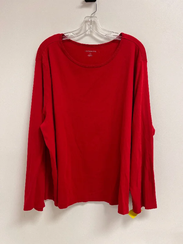 Top Long Sleeve By Liz Claiborne In Red, Size: 4x