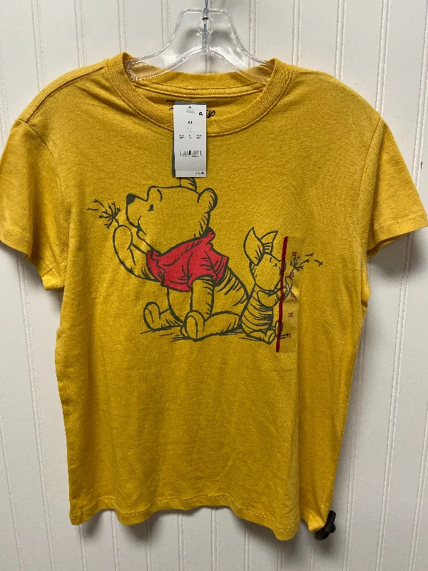 Top Short Sleeve Basic By Disney Store In Yellow, Size: Xs