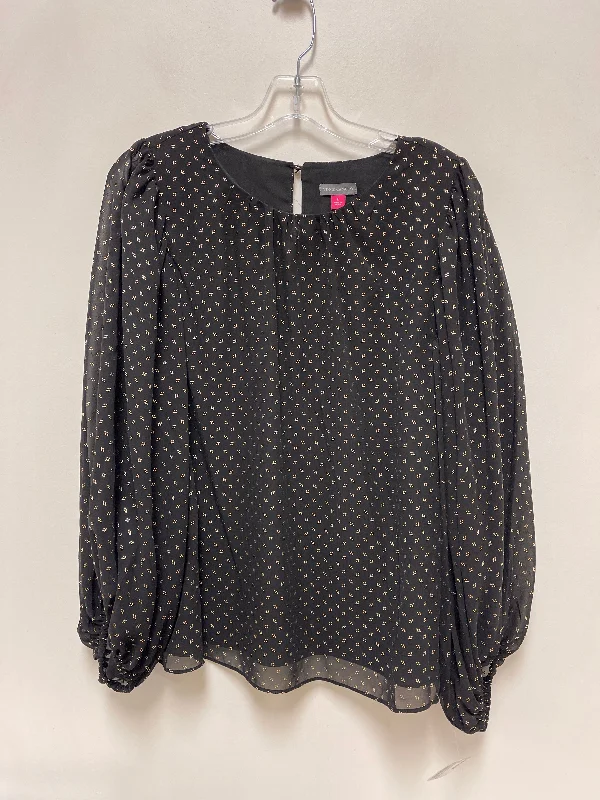 Top Long Sleeve By Vince Camuto In Black, Size: L