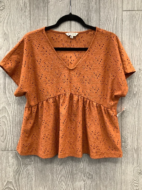 Top Short Sleeve By Nanette By Nanette Lepore In Brown, Size: M