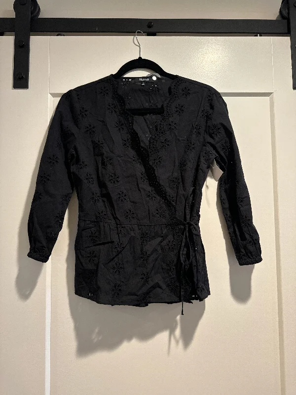 Top Long Sleeve By Madewell In Black, Size: Xs