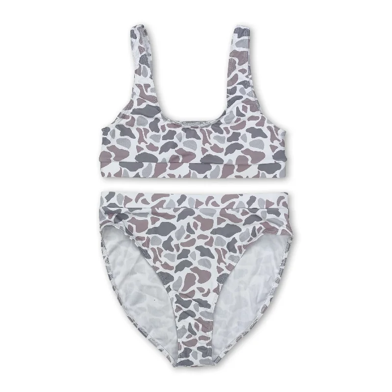 Grey camo adult women summer swimsuit