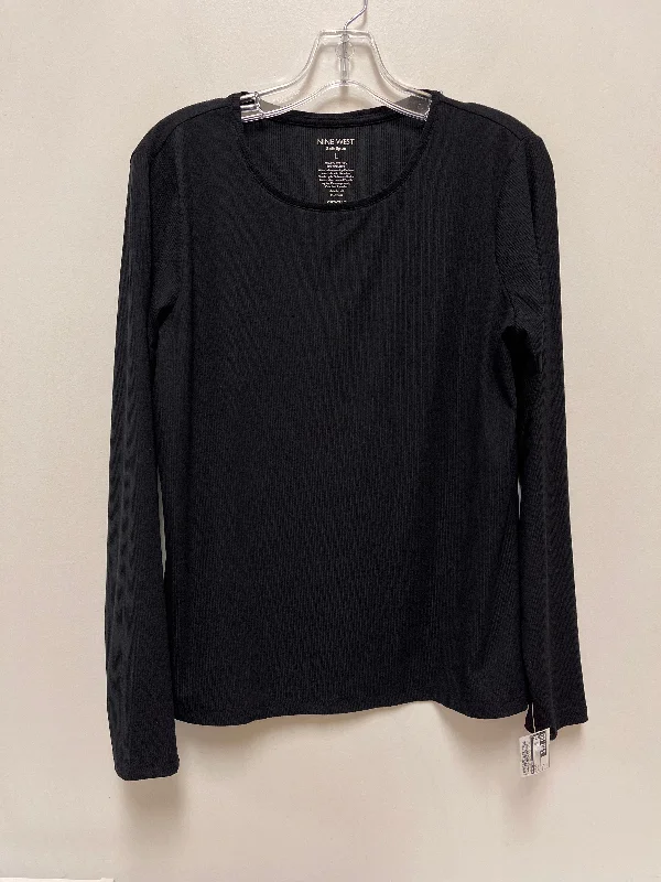 Top Long Sleeve By Nine West In Black, Size: L