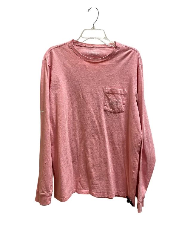 Top Long Sleeve By Vineyard Vines In Pink, Size: L