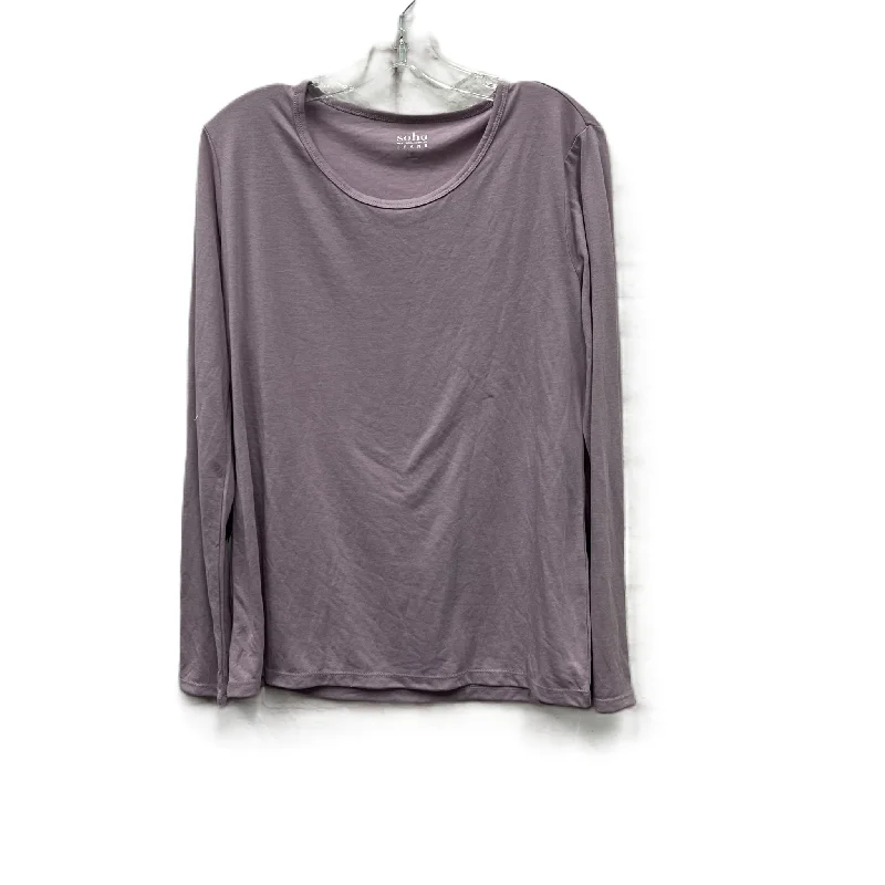 Top Long Sleeve Basic By New York And Co In Purple, Size: L